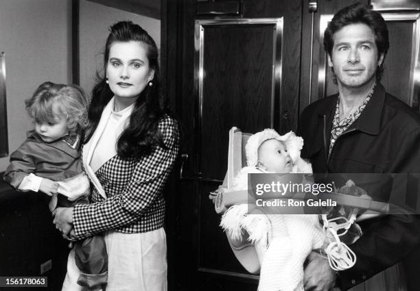 Actor Jack Scalia, wife Karen Baldwin and daughters Margaret Scalia and Jacqueline Scalia attending the opening of 'The Moscow Circus' on March 14,...