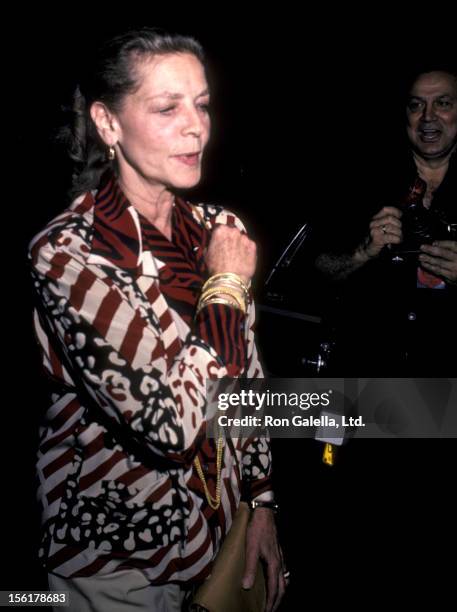 Actress Lauren Bacall and photographer Ron Galella sighted on June 20, 1984 at 21 Club in New York City.
