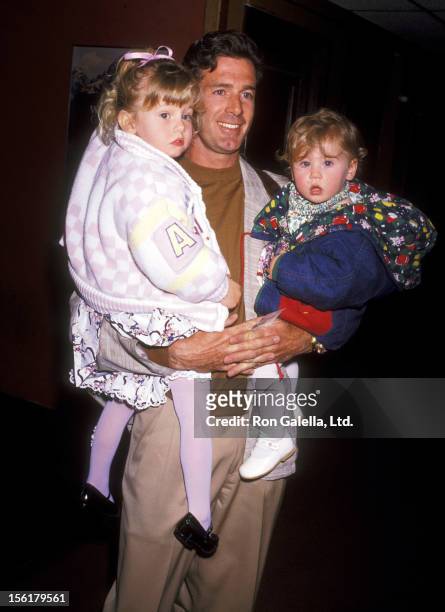 Actor Jack Scalia and daughters Olivia Scalia and Jacqueline Scalia attend the Opening Night Performance of The Moscow Circus on March 6, 1991 at the...