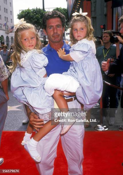 Actor Jack Scalia and daughters Olivia Scalia and Jacqueline Scalia attend the 'Dennis the Menace' Hollywood Premiere on June 19, 1993 at Mann's...