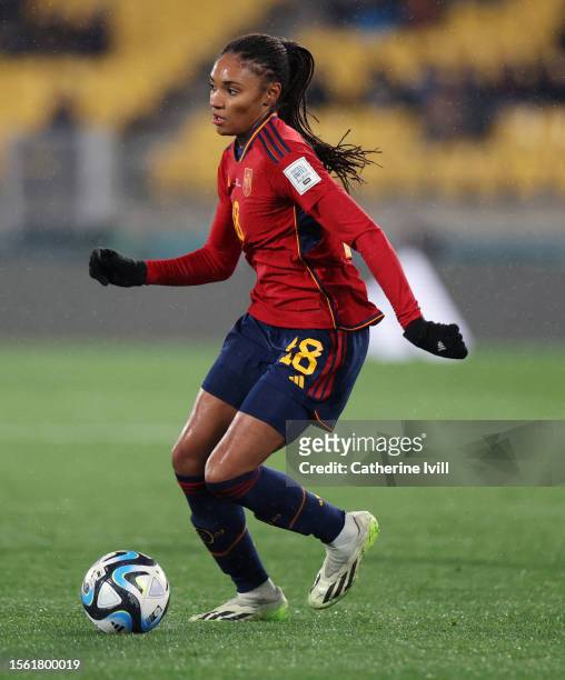 Salma Paralluelo of Spain during the FIFA Women's World Cup Australia & New Zealand 2023 Group C match between Spain and Costa Rica at Wellington...