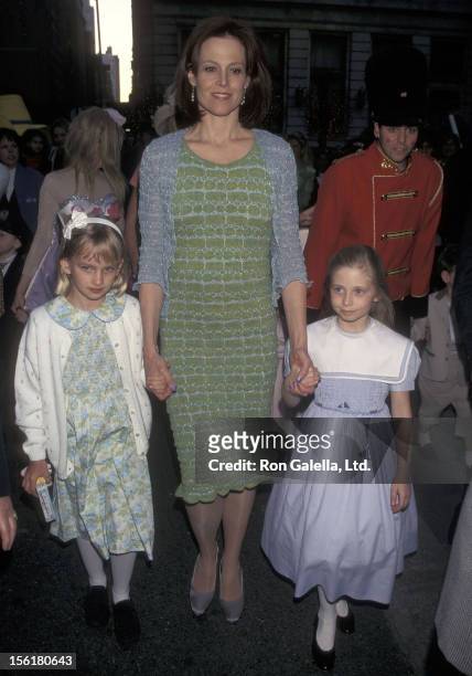 Actress Sigourney Weaver, daughter Charlotte Simpson and friend attend the Associates Committee of The Society of Memorial Sloan-Kettering Cancer...