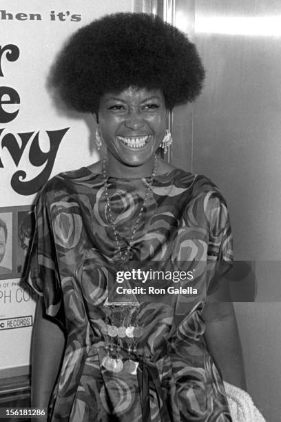 Actress/singer Abbey Lincoln attends the premiere of 'For Love Of Ivy' on July 16, 1968 at Loew's Tower East Theater in New York City.