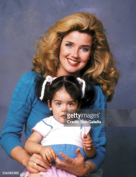 Actress Melody Thomas Scott and daughter Alexandra Scott pose for an Exlusive Photo Session on April 20, 1984 in Los Angeles, California.