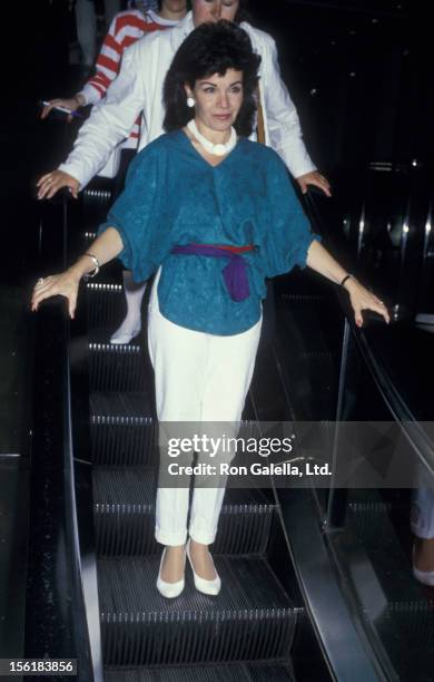 Actress Annette Funicello attends the press conference for 'Back To The Beach' on July 28, 1987 at the World Trade Center in New York City.