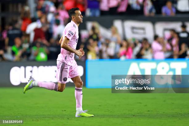 Sergio Busquets of Inter Miami CF enters the match during the second half of the Leagues Cup 2023 match between Cruz Azul and Inter Miami CF at DRV...