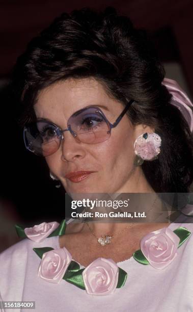 Actress Annette Funicello attends Frankie Avalon Tour Kick-Off Concert on April 13, 1990 at Knott's Berry Farm in Buena, California.