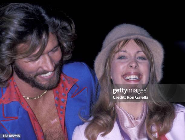 Singers Barry Gibb of the Bee Gees and Sandy Farina attend the wrap party for 'Sgt. Pepper's Lonely Hearts Club Band' on January 18, 1978 at Culver...