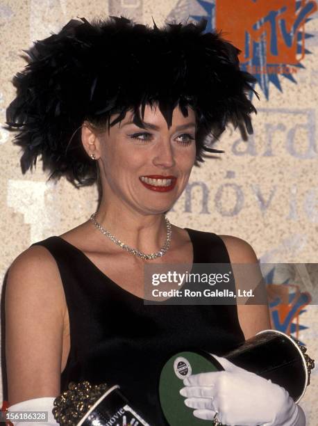 Actress Sharon Stone attends the Second Annual MTV Movie Awards on June 5, 1993 at Walt Disney Studios in Burbank, California.