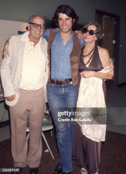 Actor John Travolta and parents Helen and Salvatore Travolta the 'Bus Stop' Opening Night Play Performance on August 1, 1976 at the Westchester...