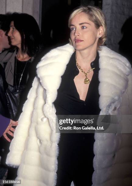 Actress Sharon Stone attends 'The Crossing Guard' Westwood Premiere on November 9, 1995 at Mann National Theatre in Westwood, California.