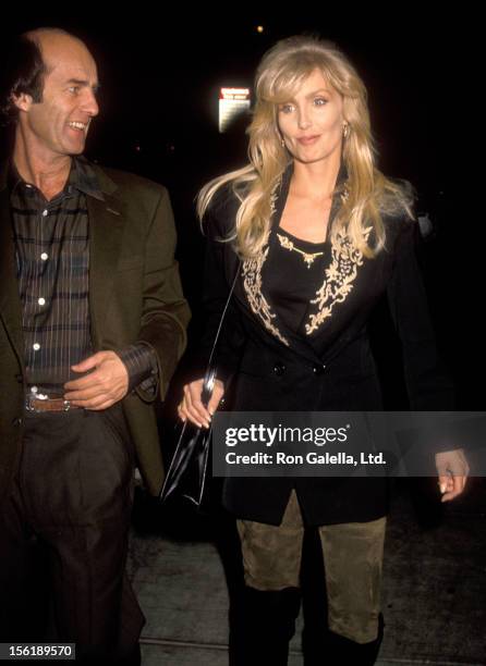 Actress Heather Thomas and date Harry M. Brittenham on November 10, 1990 dining at Spago in West Hollywood, California.