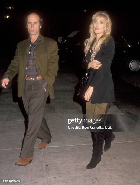 Actress Heather Thomas and date Harry M. Brittenham on November 10, 1990 dining at Spago in West Hollywood, California.