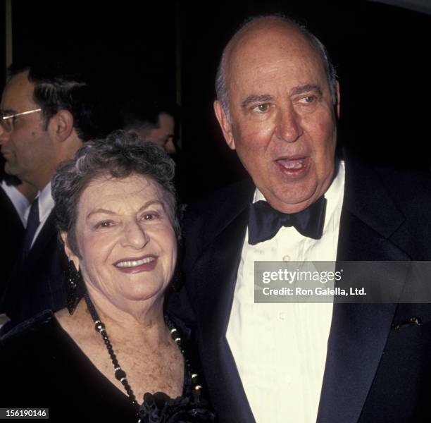 Actor Carl Reiner and wife Estelle Reiner attend the premiere of 'That's Entertainment III' on April 28, 1994 at Mann National Theater in Westwood,...