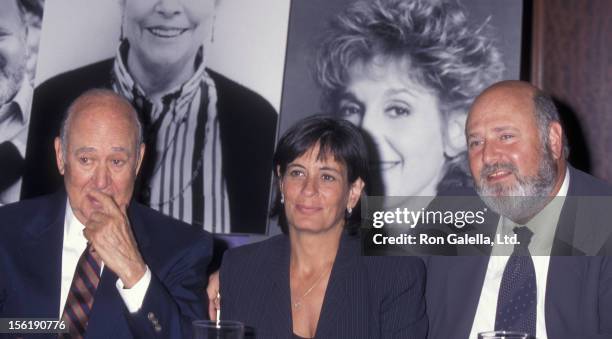 Actor Carl Reiner, Michele Reiner and Rob Reiner attend Women In Film Crystal Awards Luncheon on June 13, 1997 at the Century Plaza Hotel in Century...