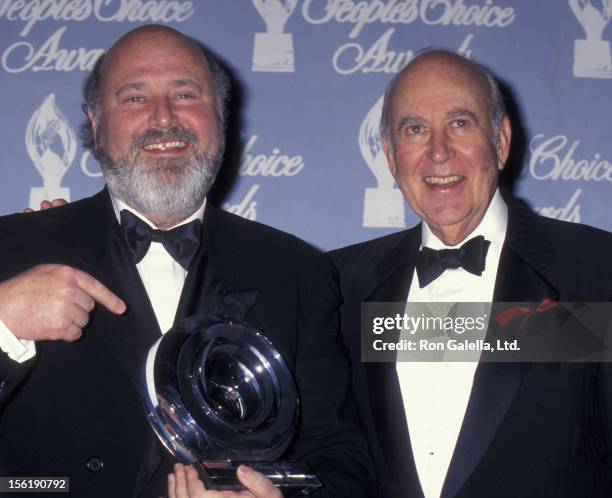 Actors Rob Reiner and Carl Reiner attend 23rd Annual People's Choice Awards on January 12, 1997 at the Barker Hanger at the Santa Monica Airport in...