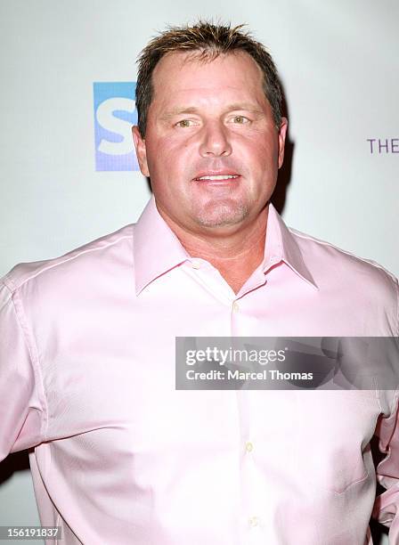 Former MLB pitcher Roger Clemens attends the 8th All Star Celebrity Classic benefiting the Mr October Foundation for Kids at Cosmopolitan Hotel on...