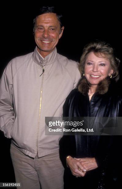 Actor Louis Jourdan and wife Berthe Jourdan sighted on January 22, 1987 at Spago Restaurant in West Hollywood, California.