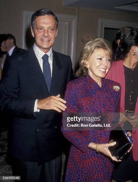 Actor Louis Jourdan and wife Berthe Jourdan attend Billy Wilder Art Exhibit on September 25, 1989 at the Beverly Hills Hotel in Beverly Hills,...