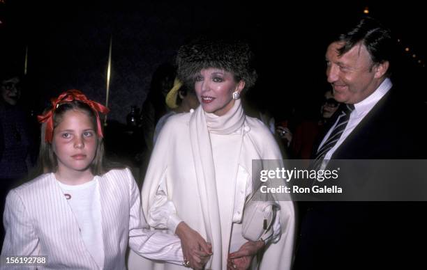 Actress Joan Collins, husband Ronald S. Kass and daughter Katyana Kass attend the Young Musicians Foundation's Second Annual Celebrity...