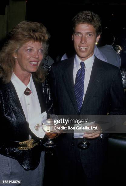 Actress Samantha Eggar and son Nicolas Stern attend the book party for Dominick Dunne on May 26, 1988 at Chasen's Restaurant in Beverly Hills,...