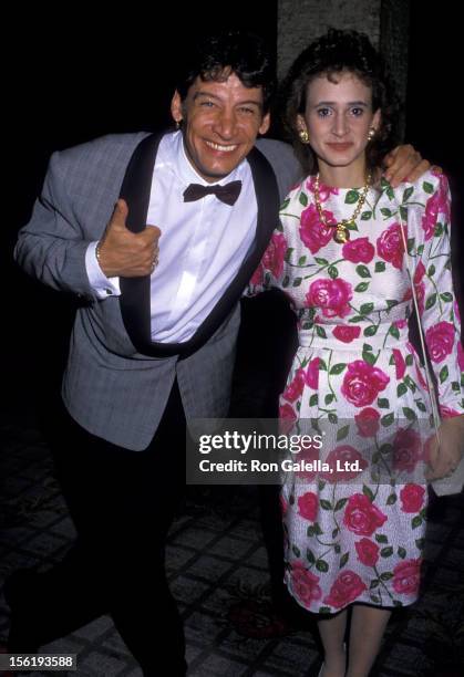 Actor Jim Varney and wife Jane Varney attend CBS TV Affiliates Party on June 14, 1988 at the Century Plaza Hotel in Century City, California.