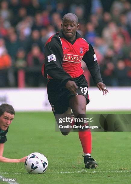 Paul Hall of Walsall in action during the Nationwide League Division Two match against Bristol City at Bescot Stadium in Birmingham, England. The...