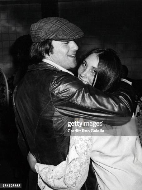 Actor James Stacy and actress Sally Warren attend the preview of 'Magic Christian' on January 29, 1970 at the Music Hall Theater in Los Angeles,...