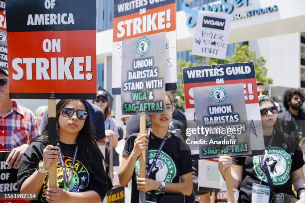 Starbucks union members join The Screen Actors Guild - American Federation of Television and Radio Artists and Writers Guild of America union members...