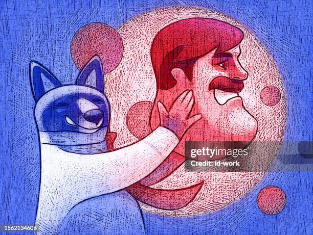 businessman wolf holding boss head - hypocrisy stock illustrations