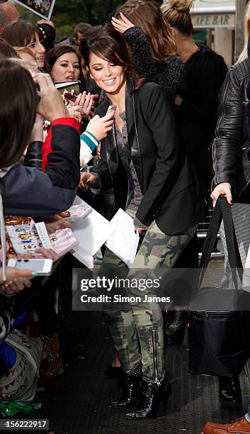 Cheryl Cole sighting at BBC radio one on November 12, 2012 in London, England.