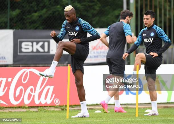 Vìctor Osimhen of Napoli during a SSC Napoli training session on July 22, 2023 in Dimaro, Italy.