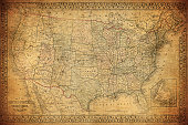 Vintage map of United States 1867