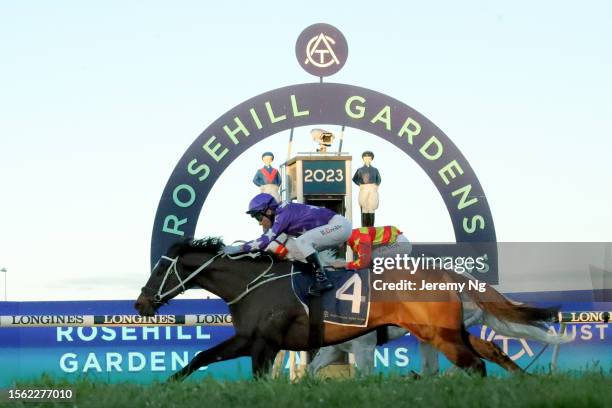 Brett Prebble riding Kalino wins Race 10 Rosehill Bowling Club on July 29 Handicap during the "Winter Challenge Raceday" - Sydney Racing at Rosehill...