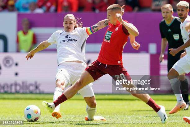 July 2023, Rhineland-Palatinate, Kaiserslautern: Soccer: 2nd Bundesliga, 1st FC Kaiserslautern - FC St. Pauli, Matchday 1, Fritz Walter Stadium. St....