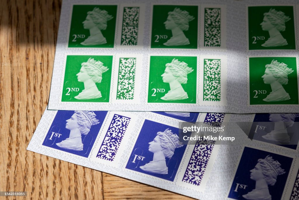 Books of barcoded Royal Mail 1st and 2nd class postage stamps... News ...