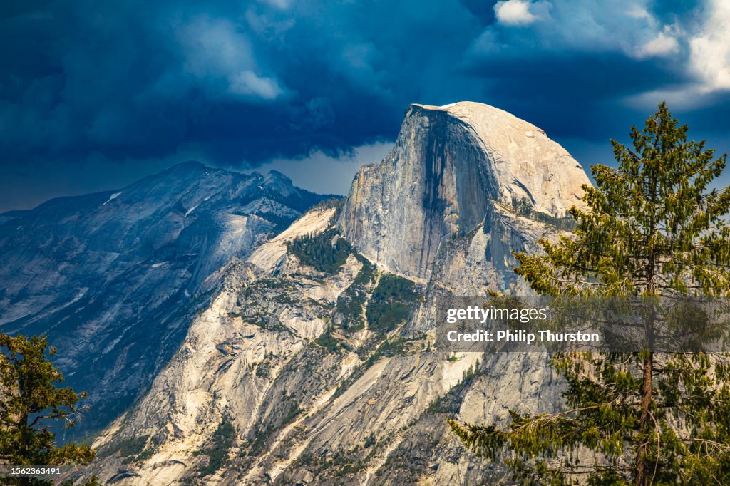 Storm forming over half dome in Yosemite National Park