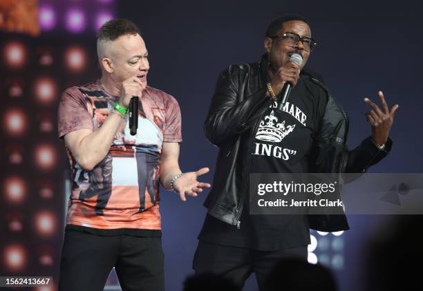 Kid 'n Play perform during DJ Cassidy's Pass The Mic Live! at Radio City Music Hall on July 21, 2023 in New York City.