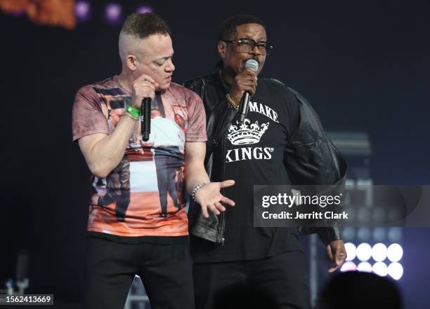 Kid 'n Play perform during DJ Cassidy's Pass The Mic Live! at Radio City Music Hall on July 21, 2023 in New York City.