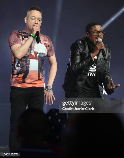 Kid 'n Play perform during DJ Cassidy's Pass The Mic Live! at Radio City Music Hall on July 21, 2023 in New York City.