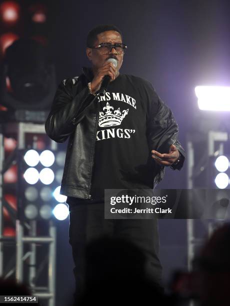 Christopher "Play" Martin of Kid 'n Play performs during DJ Cassidy's Pass The Mic Live! at Radio City Music Hall on July 21, 2023 in New York City.