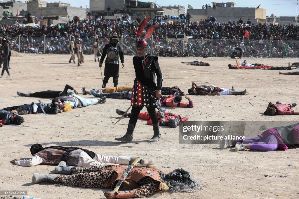 Kharbala Ruler Actors take part in a play depicting the Battle of Karbala, which ...