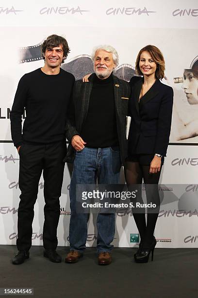 Actor Luca Argentero, director Michele Placido and actress Violante Placido attend 'The Lookout' Photocall during the 7th Rome Film Festival at the...