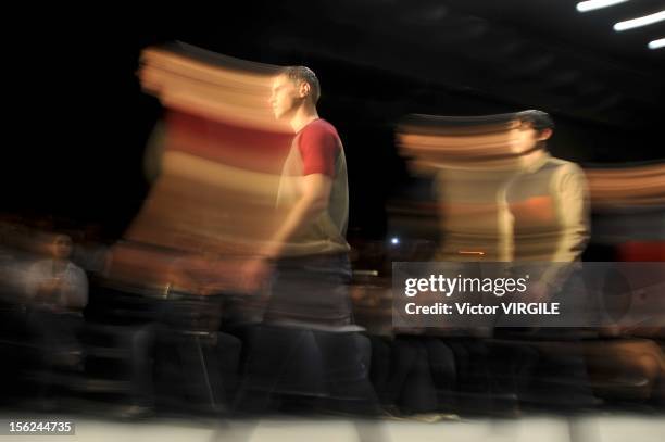 Backstage and atmosphere during the R Groove Fall/Winter 2013 fashion show at Fashion Rio on November 09, 2012 in Rio de Janeiro, Brazil.