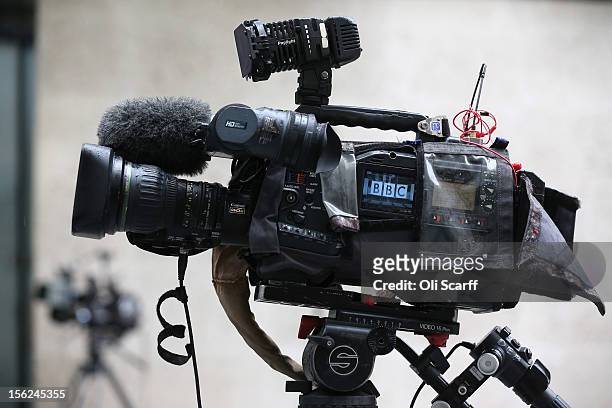 Television camera films the BBC headquarters at New Broadcasting House on November 12, 2012 in London, England. Tim Davie has been appointed the...