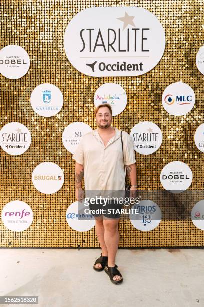 Juanmasaurus attends a photocall ahead of the concert of Natalia Lacunza & Belen Aguilera during the Starlite Occident 2023 at Cantera de Nagüeles,...