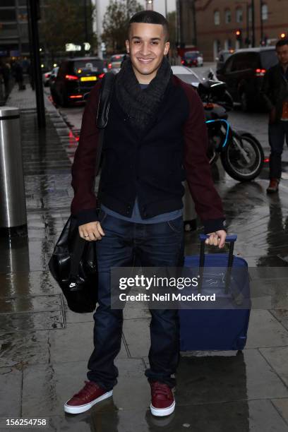 Jahmene Douglas from X Factor 2012 seen at St Pancras Eurostar Departures on November 12, 2012 in London, England.