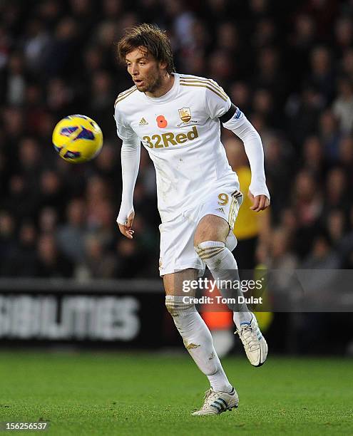 Miguel Michu of Swansea City during the Barclays Premier League match between Southampton and Swansea City at St Mary's Stadium on November 10, 2012...