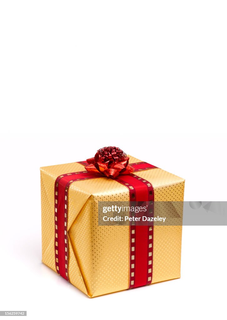 A wrapped christmas present