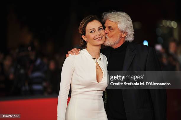 Actress Violante Placido and director Michele Placido attend 'The Lookout' Premiere during the 7th Rome Film Festival at the Auditorium Parco Della...
